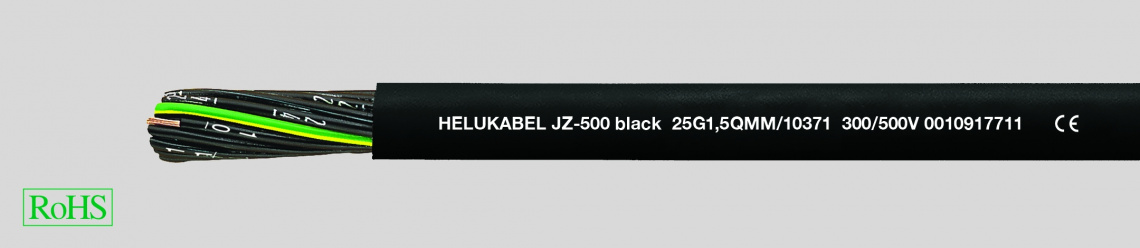 Кабель контрольный JZ-500 BLACK 4G2,5   с цифровой маркировкой жил и жилой заземления (ж.з)