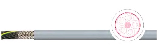 Кабель контрольный KAWEFLEX 6210 SK-C-PVC UL/CSA 12G2,5 (AWG14), 300/500B , экранированный , особо гибкий , изоляция - ПВХ, серый