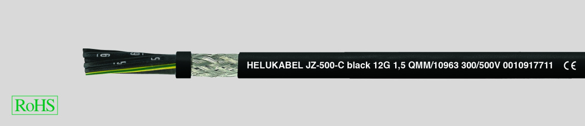 Кабель контрольный JZ 500-C 4X1.5 black с цифровой маркировкой жил и жилой заземления (ж.з)