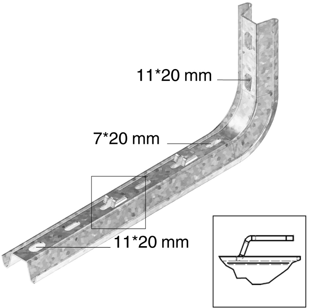 Скоба стеновая для VFU(L) выс.150мм, L=400мм (шт.)