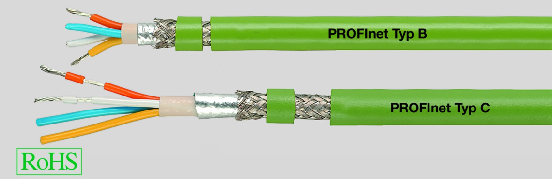 Кабель PROFINET ( тип C) 2x2x0.64 mm (stranded) 2x2xAWG22/7 PUR зеленый