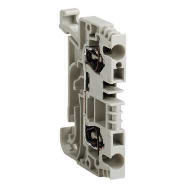 Клеммник пруж проход 2,5мм2 2тчк серый