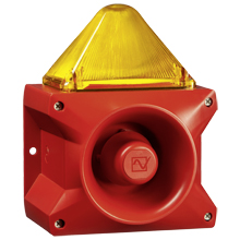 Комбинированный звуковой сигнализатор PATROL PA X 10-10, 110dB 230V AС, IP66, красный (жёлтая линза)