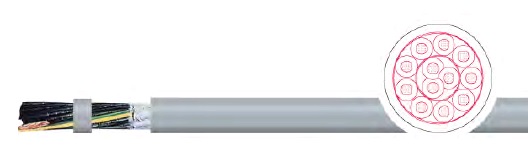 Кабель особо гибкий KAWEFLEX 6110 SK-PVC UL/CSA, 3G0,5 (AWG20),  кл гибкости - 6, с ж/з жилой, для нормальных условий эксплуатации, серый