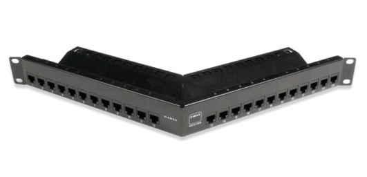 Z-MAX Панель коммутационная 24-порта угловая, UTP, категории 6A, в комплекте с модулями