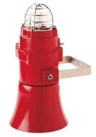 Звуковой сигнализатор взрывозащищенный, с проблеcковой лампой BExCS 110-05D-B 24V DC, красный