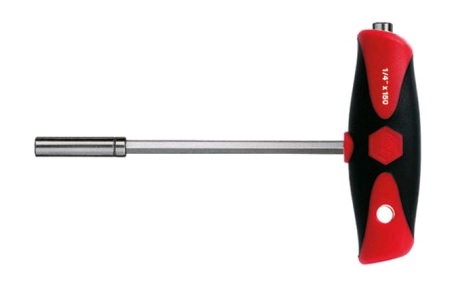 Держатель битов с ручкой, магнитный, 1/4"