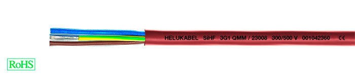 Кабель силиконовый SiHF 2x4 гибкий, свободный от галогенов,  300/500V