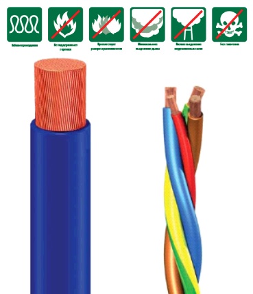 Провод монтажный (ES 05Z1-K) 300/500в, 1x0,75мм2, жёлто-зелёный, негорючий, без галогенов (200м)