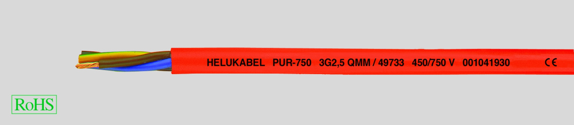 Кабель контрольный PUR-750 12G1,5  с цифровой  маркировкой жил, износоустойчивый