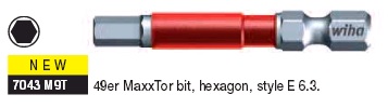 Бит MaxxTor 49, шестигранник 5мм, форма E 6,3 в пластиковой коробке (5шт.)