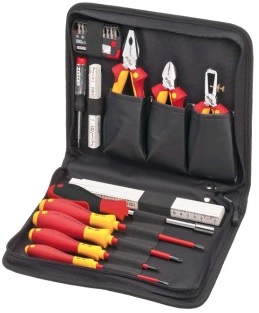 Набор инструмента электрика, изолированного (1000В) в сумке-переноске, 12 предметов