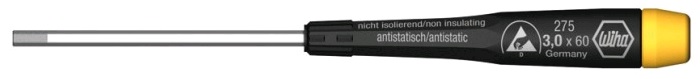 Отвертка с шестигранником Precision ESD и диссипативной ручкой 1,3x40