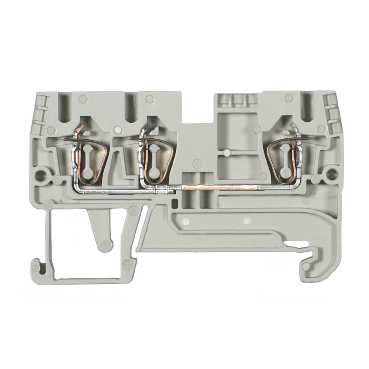 Клеммник пруж проход 2,5мм2 3тчк серый