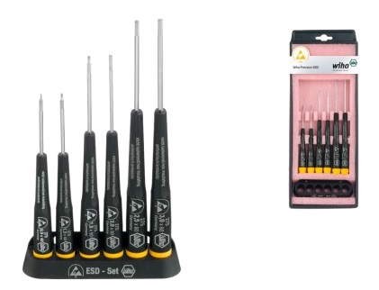 Набор отверток Precision ESD с шестигранником, диссипативная рукоятка, 6 предметов