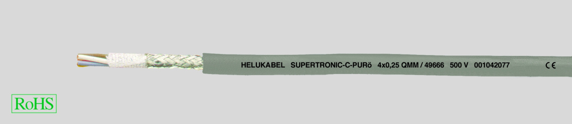 Кабель специальный SUPERTRONIC-C-PURÖ 3x0,34 qmm  экранированный, для использования в цепных транспортерах.