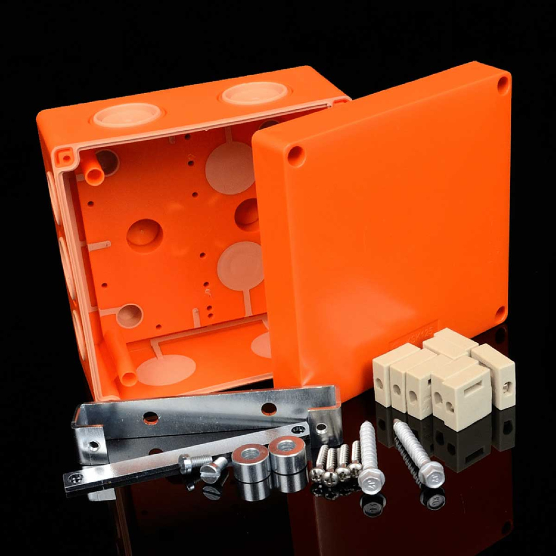 Коробка огнестойкая Е90, 126х126х74, IP66, для инф. кабелей с керамическими клеммниками 8x0,5-4 мм2 KSK 125 (DPO)