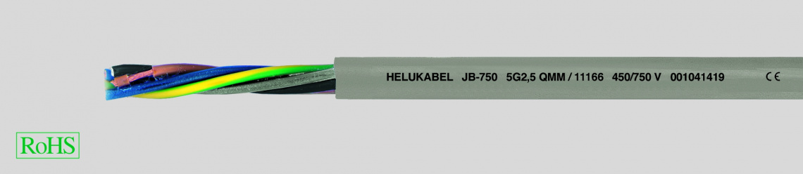 Кабель контрольный  гибкий  JB-750 3G70, 450/750V, ПВХ, с цветной маркировкой жил и жилой заземления (ж.з)