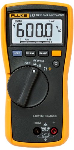 Мультиметр Fluke 113, для одновременного измерения напряжения и проверки целостности цепи VCHEK™ LoZ, дисплей с подсветкой (ГОСРЕЕСТР 42446-09)