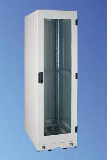 FLAT PACK Шкаф Miracel 41U 600x1000d "Server Rack" в стандартной комплектации, стеклянная дверь, моб.плинтус, 4 экструдера с квадратной перфорацией, RAL 7035