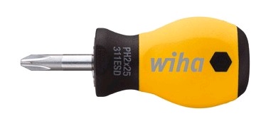 Укороченная отвертка SoftFinish ESD с диссипативной ручкой PH 02