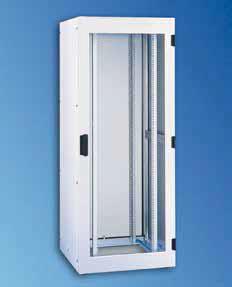Шкаф "Miracel" IP55 23U 600x800d, стеклянная дверь, без плинтуса, 4 экструдера с квадратной перфорацией, RAL 7035