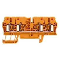 Клеммная колодка пружинная ZDU 2.5/4AN OR на дин-рейку оранжевая (100шт)