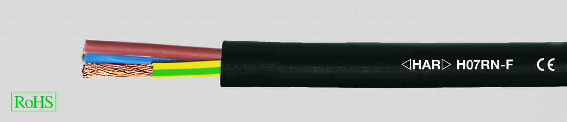 Кабель силовой  H07 RN-F 1X150 в резиновой (неопрен) изоляции  450/750V.