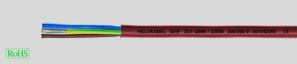 Кабель силиконовый SiHF 6x2.5 гибкий, свободный от галогенов,  300/500V