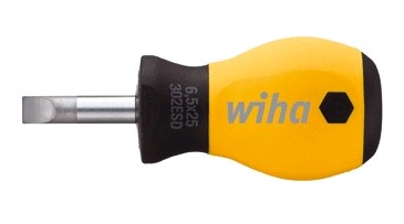 Укороченная шлицевая отвертка SoftFinish ESD с диссипативной ручкой 4,0x25мм