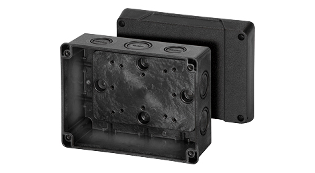 KD 5100 - Коробка ответвительная пустая, стойкая к УФ, IP 66/67, размер 167х125х82, цвет черный, материал полистирол, опрессовка на 10 вводов M 20/25/32