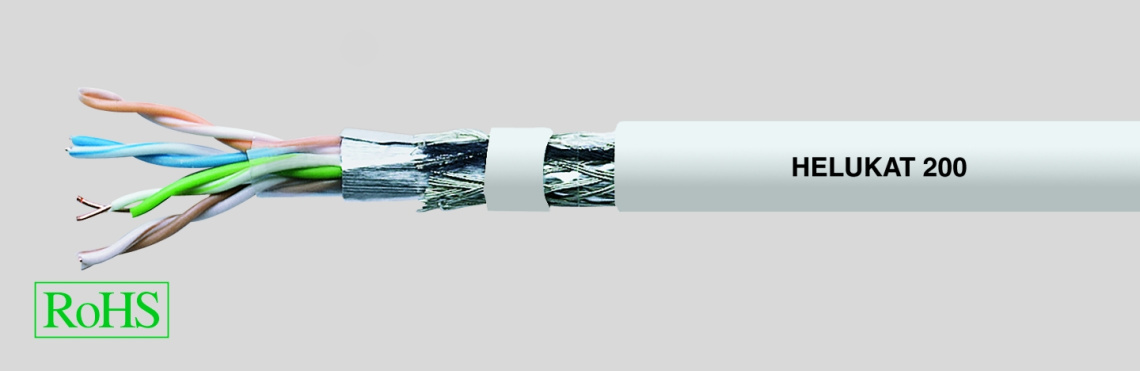 Кабель HELUKAT 200 SF/UTP Solid 4x2x24/1AWG PVC cat.5-e, grey