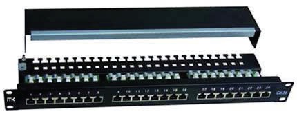 Патч-панель 1U  кат.5Е STP, 24 порта (Dual), с кабельным органайзером