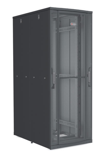 V-POD Шкаф 42U 760 x 1000mm, (без боковых панелей), 1 перф. передняя дверь, замок, чёрный (комп.)
