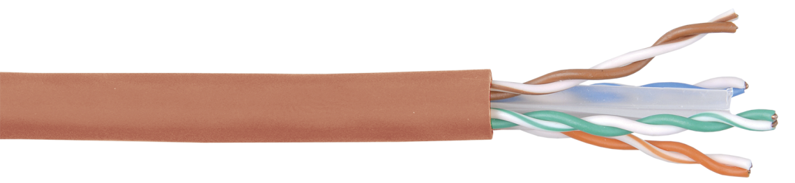 Кабель витая пара U/UTP кат. 6 4×2×23AWG solid LSZH 305м оранжевый