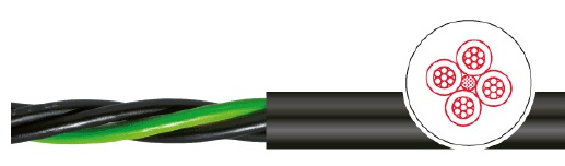 Кабель гибкий KAWEFLEX 7310 SK-PVC UL/CSA 4G4, для высоких нагрузок, соот-вие UL/CSA, наружная прокладка, черный