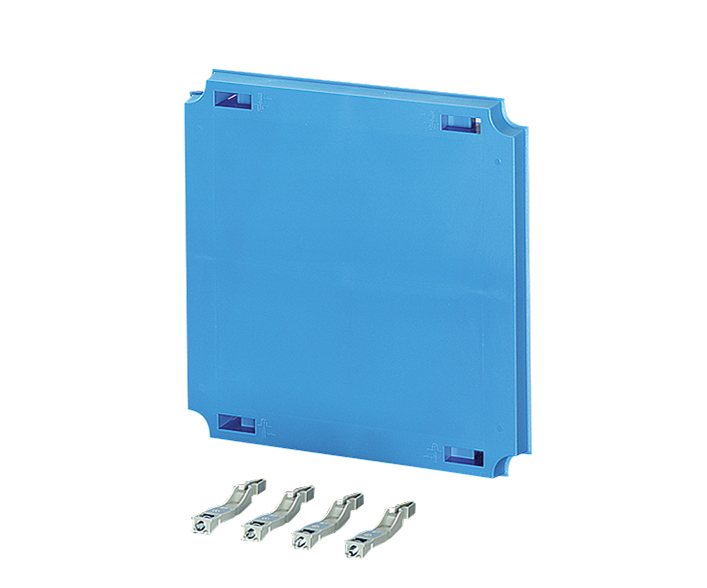 Mi EP 02 - Пластрон защиты от прикосновения или монтажа приборов с крепежом, 286х286 мм, материал термопласт, цвет синий, для Mi 02