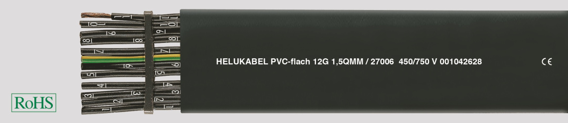 Кабель плоский с ПВХ изоляцией  PVC -Flat 12х0,75