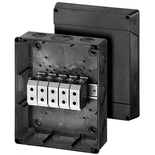 KF 5355 - Коробка ответвительная, стойкая к УФ, IP 66, размер 210х260х116, 5-полюсный клеммник 16-35 мм2, цвет черный