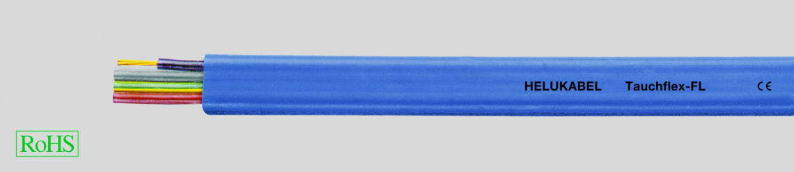 Кабель TAUCHFLEX-FL 4X1,5мм2, гибкий Cu5,  плоский, для погружных насосов, глубина до 500м, 750в, -50С +90С,синий.
