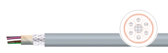Кабель гибкий KAWEFLEX 3333 SK-C-PUR 5X0,25 (AWG24), экранированный, маслостойкий, серый