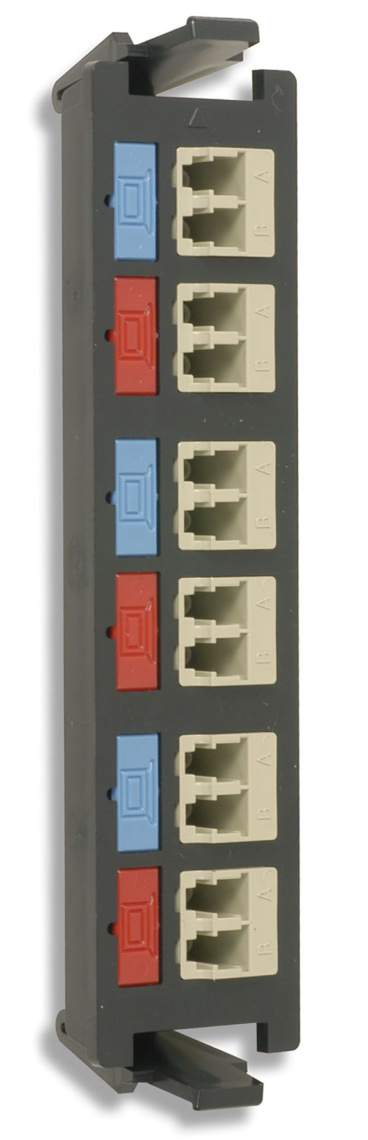 Модуль 6 x LCU дуплексных проходника (12-волокон) с защитной шторкой и керамической втулкой, синий