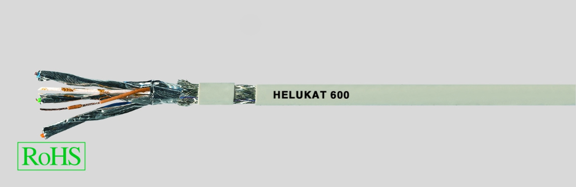 Кабель витая пара HELUKAT-600 KAT 7 S/FTP 4x2xAWG 26/7 FRNC, 600Mhz.