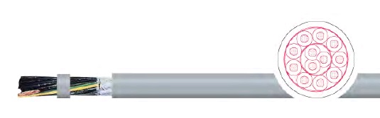 Кабель гибкий KAWEFLEX 6100 ECO SK-PVC UL/CSA 25G0,5 (AWG20), с жилой заземлений, серый