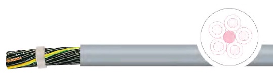 Кабель контрольный ÖPVC-OZ 3X1 300/500 В, цифровая маркировка жил, серый