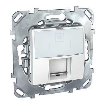 Компьютерная Розетка 1хRJ45 кат. 6, с полем для надписи белый