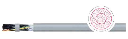 Кабель контрольный KAWEFLEX 6130 SK-PUR UL/CSA 4G0,75 (AWG19), для тяжелых условий (Pelon/PUR), с ж/з жилой , серый