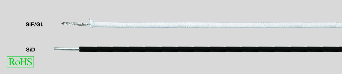 Провод  силиконовый SiF/G 1X0.75 с луженной жилой  и дополнительной оплеткой из стекловолокна, белый