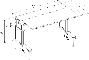 Диспетчерская консоль "Synergy Single desk" с заниженной поверхностью для монитора (W2000 * D1000)