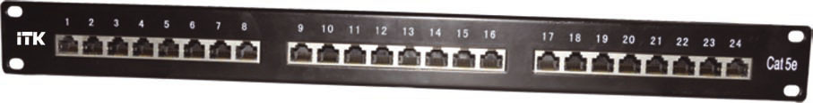 2U патч-панель кат.5Е UTP, 48 портов (Dual)
